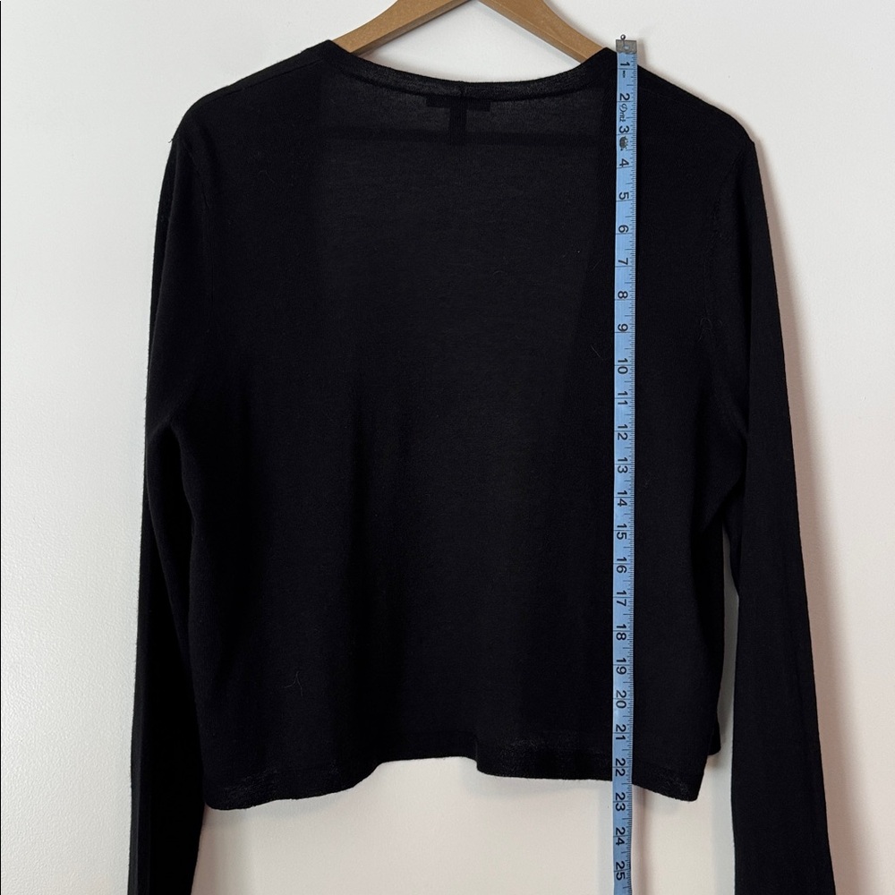 Eileen Fisher Black Open-Front Cropped Cardigan - Picture 7 of 7
